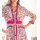 Paisley-Dessin-Druckkleid, ecru-fuchsia