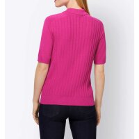 Rib knit sweater with strass, fuchsia