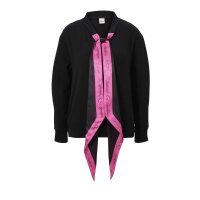 Sweatshirt m. Schluppe, schwarz-pink