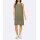 Designer-Leinenkleid m. Makrameespitze, khaki