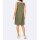 Designer-Leinenkleid m. Makrameespitze, khaki