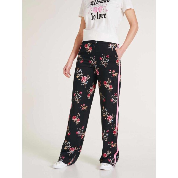 Druckhose, schwarz-bunt