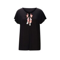 Designer-Shirt m. Schnürung, schwarz