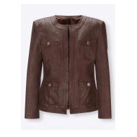 Designer-Lammnappalederjacke, schoko