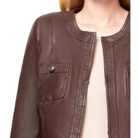 Designer-Lammnappalederjacke, schoko