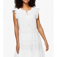 Designer-Spitzenkleid in Stufen-Optik, weiß