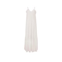 Maxi dress with lace, ecru