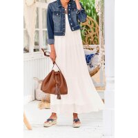 Maxi dress with lace, ecru