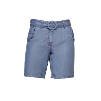 Shorts with belt, blue-bleached