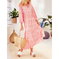 Designer-Maxikleid, koralle-ecru
