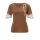 Jerseyshirt m. Volants, toffee-ecru