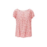 Designer-Druckbluse in A-Form, koralle-ecru