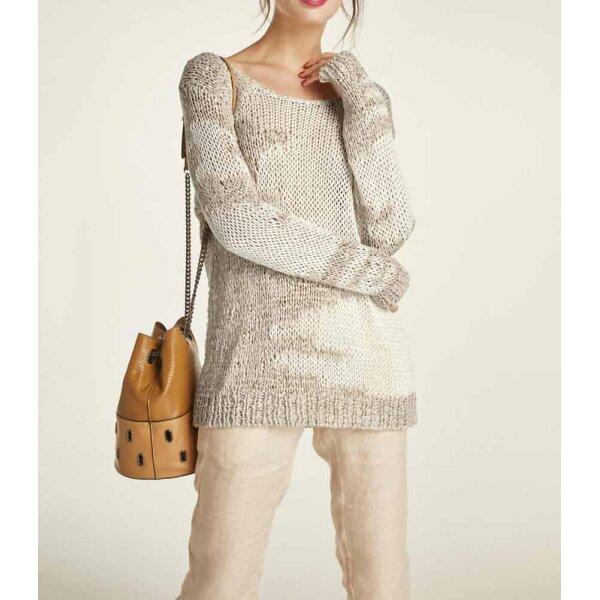 Knit sweater, beige-ecru