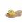 Goat leather wedge mule with trim, yellow
