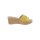 Goat leather wedge mule with trim, yellow