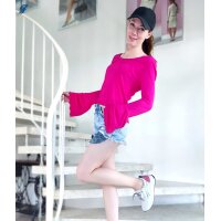 Marken-Shirt m. Volants, pink