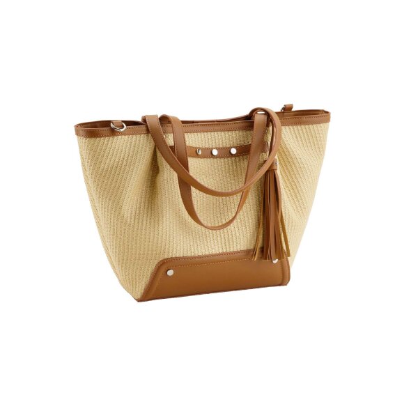 Bag in trapeze shape, nature-brown