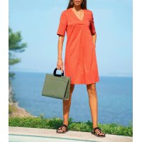 Bag with handle and decorative seams, khaki