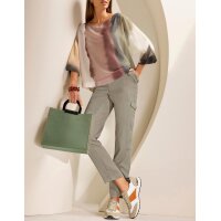 Bag with handle and decorative seams, khaki