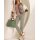 Bag with handle and decorative seams, khaki
