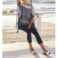 Print blouse, navy-white