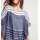 Print blouse, navy-white