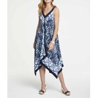 Druckkleid, weiß-blau