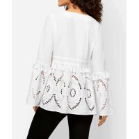 Designer-Spitzenbluse, ecru
