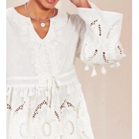 Designer-Spitzenbluse, ecru
