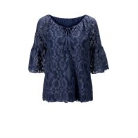 Designer-Spitzenshirt, rauchblau