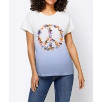 Designer-Farbverlauf-Shirt m. Print, eisblau