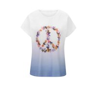 Designer-Farbverlauf-Shirt m. Print, eisblau