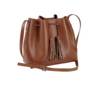 Beutel-Tasche + Beautybag, cognac