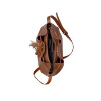 Beutel-Tasche + Beautybag, cognac