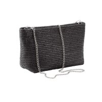 2-in-1-Tasche m. Bambusgriffen, schwarz