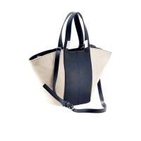 Handtasche, nachtblau-natur