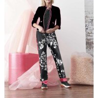 Druckhose, schwarz-weiß-pink