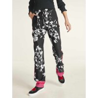 Print trousers, black-white-pink