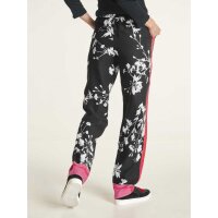 Print trousers, black-white-pink