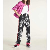 Print trousers, black-white-pink