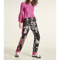 Print trousers, black-white-pink
