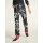 Print trousers, black-white-pink