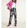 Print trousers, black-white-pink