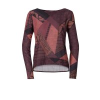 Druckbluse, rostrot-bedruckt