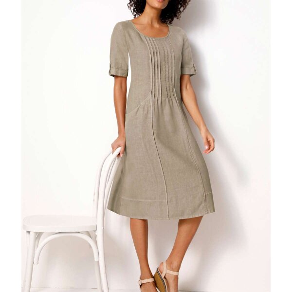 Leinen-Kleid, sesam