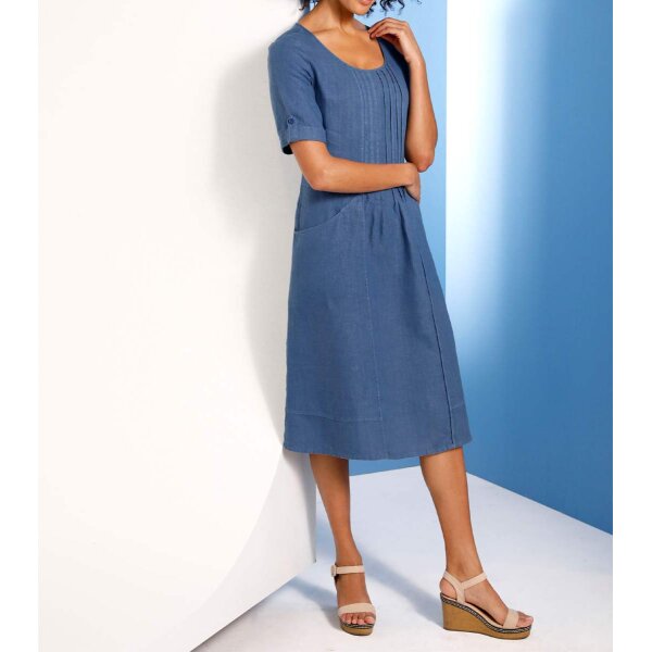 Leinen-Kleid, jeansblau