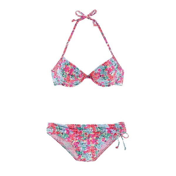 Push up bikini, pink-multicolour