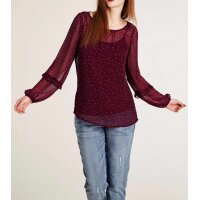 Druckbluse + Top, bordeaux