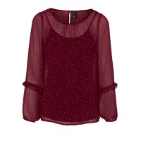 Druckbluse + Top, bordeaux