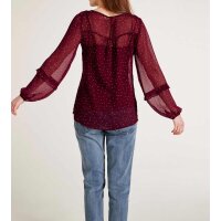 Druckbluse + Top, bordeaux